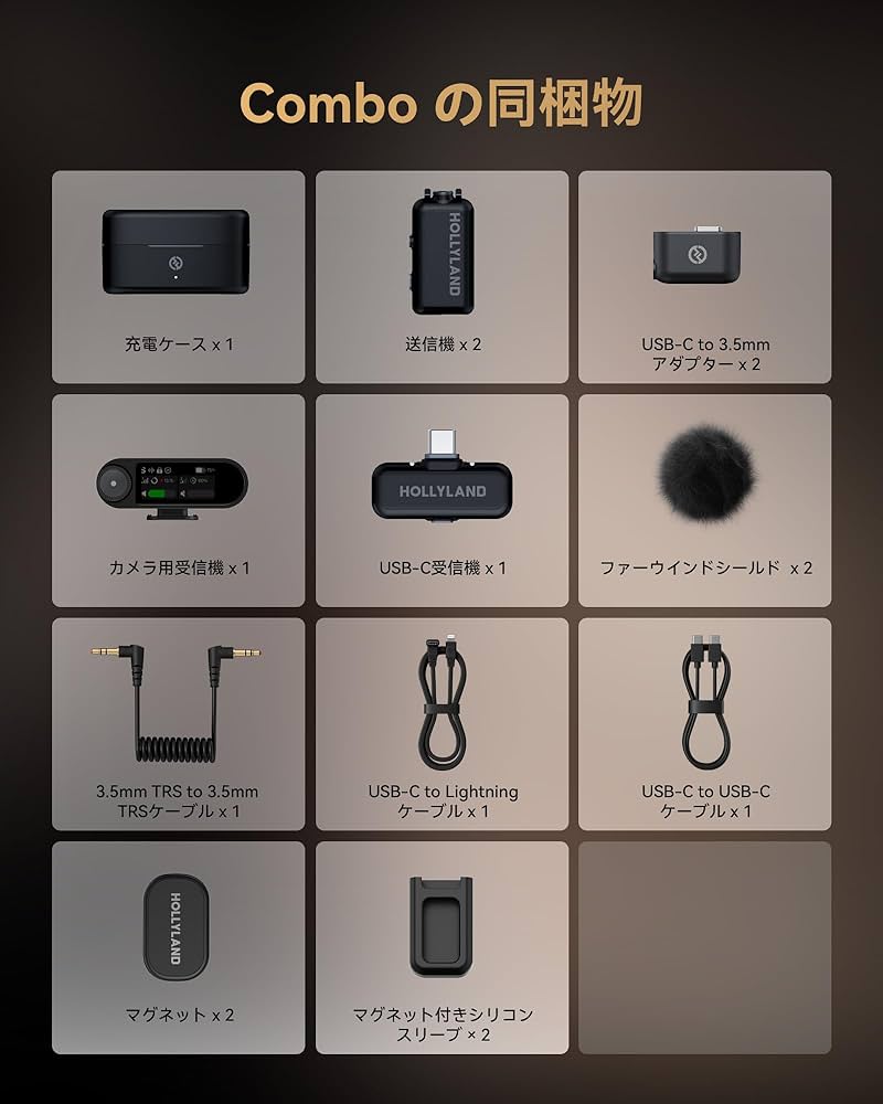 Amazon | Hollyland LARK MAX 2 Combo ワイヤレスラベリアマイク